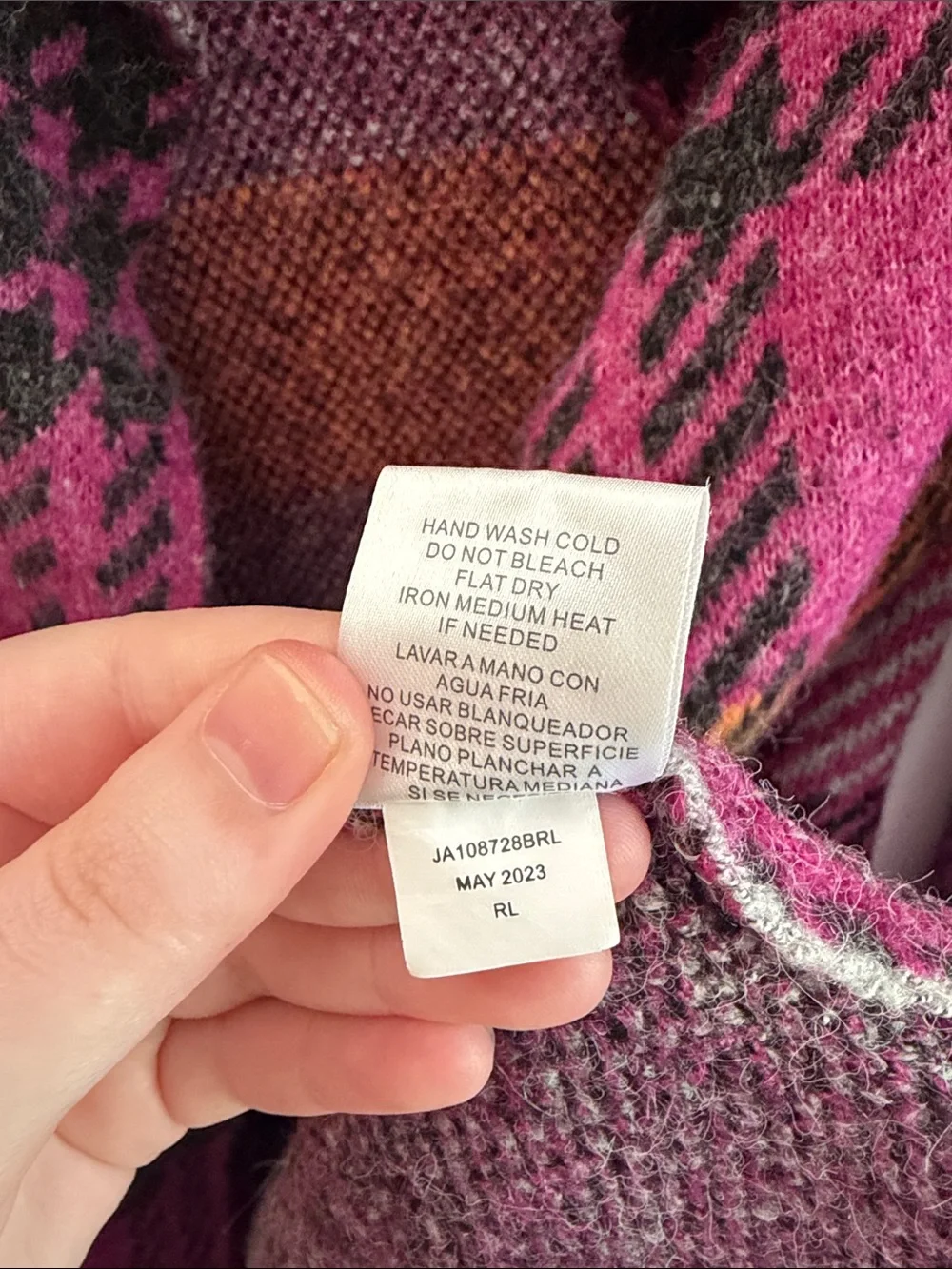 Joseph A. Magenta Plaid Open-Front Longline Cardigan M Fall Fireside Cabin Lodge